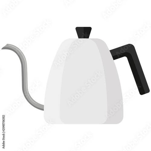 Schilderij op canvas A stylish white gooseneck kettle used by baristas for precise pour over coffee b
