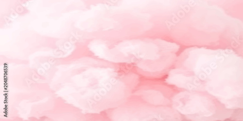 Foto Close-up, macro shot of fluffy, airy pink cotton candy, appearing like clouds of spun sugar, delicate and sweet