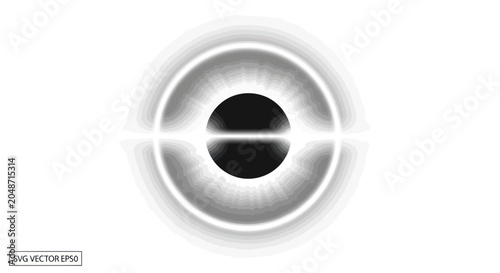 Foto Abstract Black Hole with Accretion Disk and Gravitational Lensing Effect