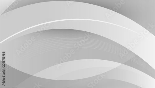 Obraz na plátně White abstract on gray background, White and Grey 3D Waves ripple to make a Multicolored abstract wallpaper