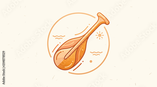Bild auf Leinwand Vintage Sitar Musical Instrument Icon Design.