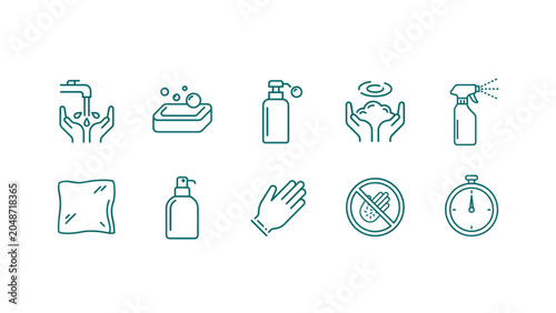 Set of twelve flat design icons showing everyday activities and objects Vector