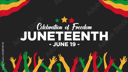Juneteenth Freedom day June 19. Juneteenth celebration themed. Juneteenth Freedom Day motion graphics video for Celebration.