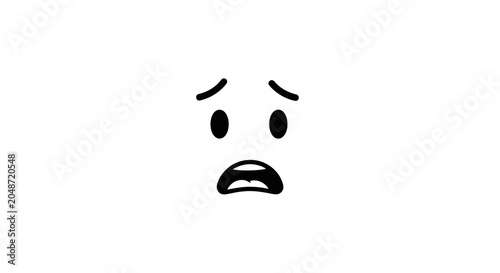 Fotografia Distressed facial features with gaping mouth and worried eyes