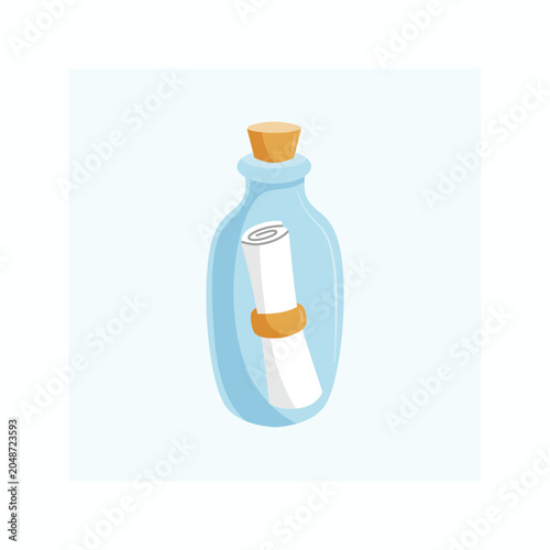 Message in a Bottle Illustration - Communication, Secret, Old Fashioned