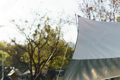 Tableau sur toile A travel-style camping photograph in autumn