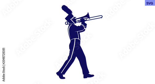 Bild auf Leinwand man playing trombone silhouette