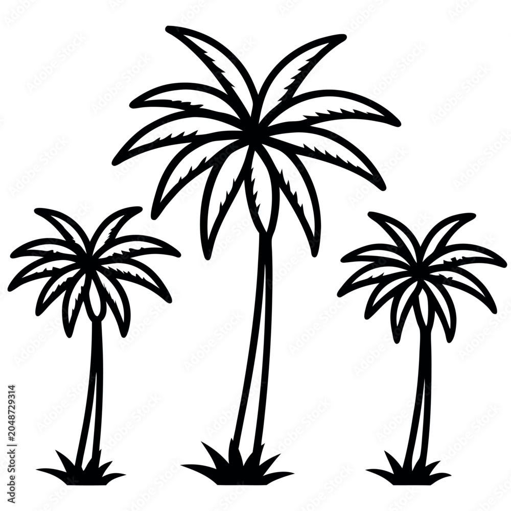Fototapeta premium silhouette of palm trees