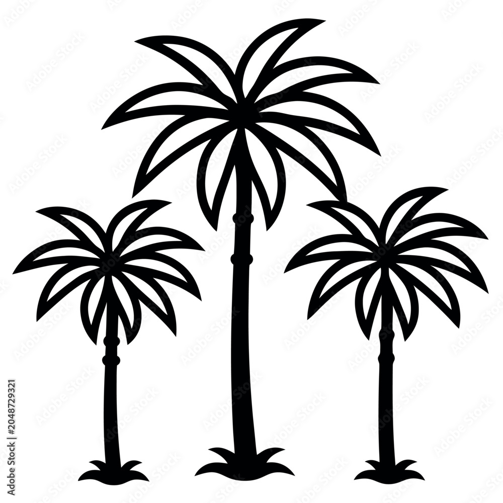 Fototapeta premium silhouette of palm trees