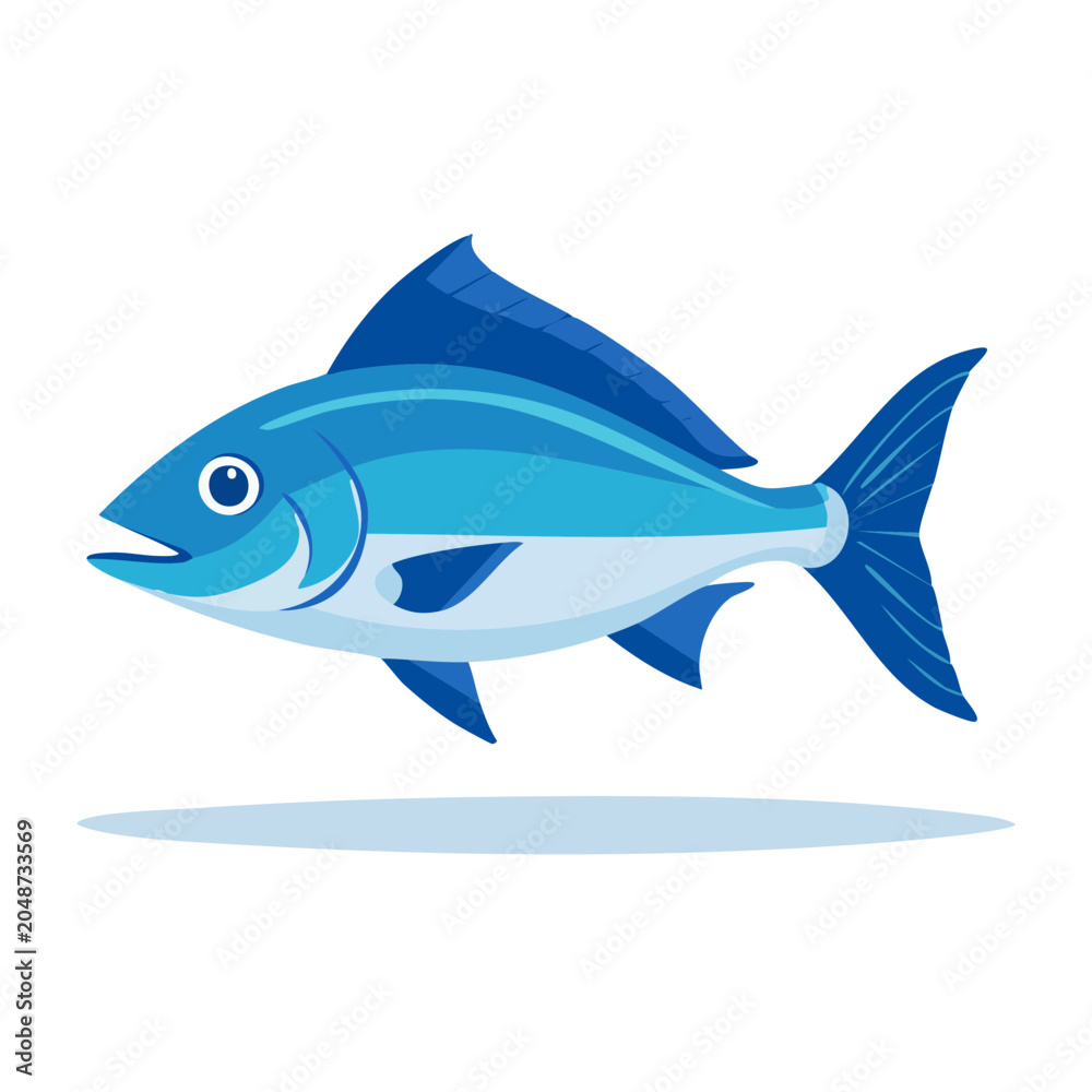 Obraz premium Stylized blue fish illustration