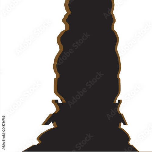 Torn paper silhouette on white background