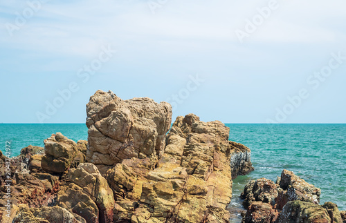 Beautiful rocky coast and sea. Nature background.