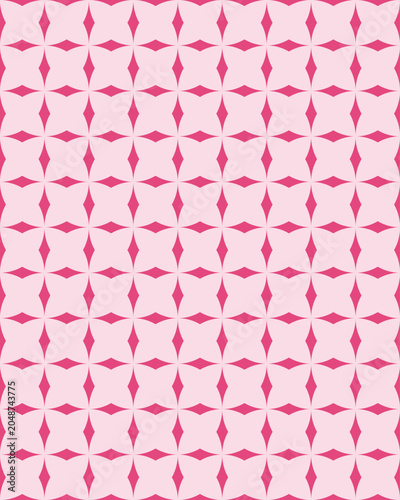 Fotografija Seamless pink geometric pattern featuring repeating semicircular motifs in a structured layout