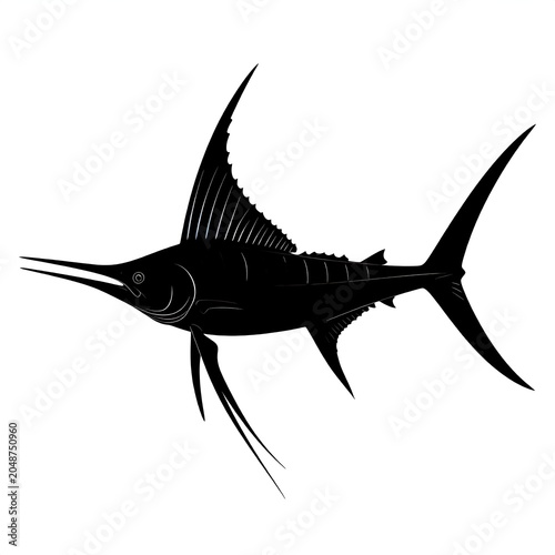Black and white silhouette of a swift bird in flight.