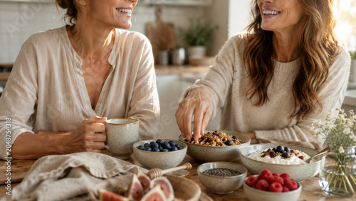 Healthy lifestyle choices during menopause can be enhanced by balanced diet featuring fruits and whole grains
