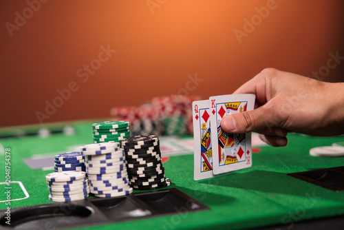 Vászonkép Two kings of playing cards on the poker table
