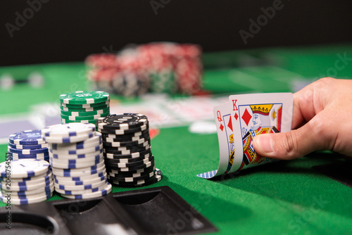 Konstfotografi Two kings of playing cards on the poker table