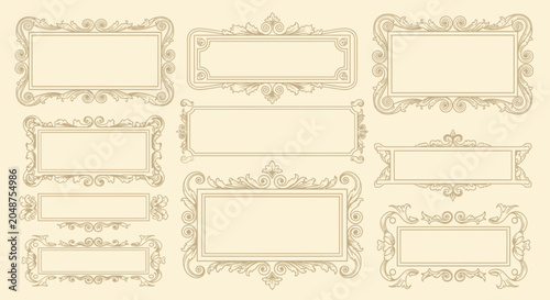 Ornate Blank Frames Collection: Vintage Decorative Borders for Design