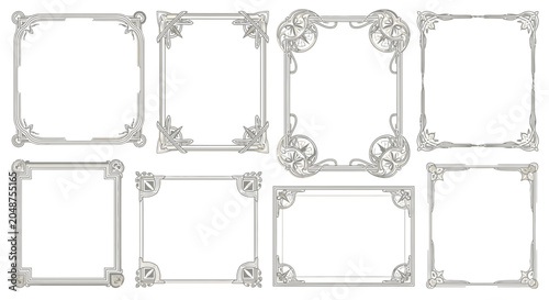 Ornate Victorian decorative borders and frames, vintage design elements