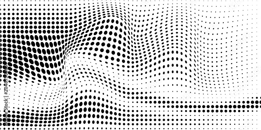 Fototapeta premium Black-white gradient halftone dots background. Pop art in vector illustration for your creative design modern.