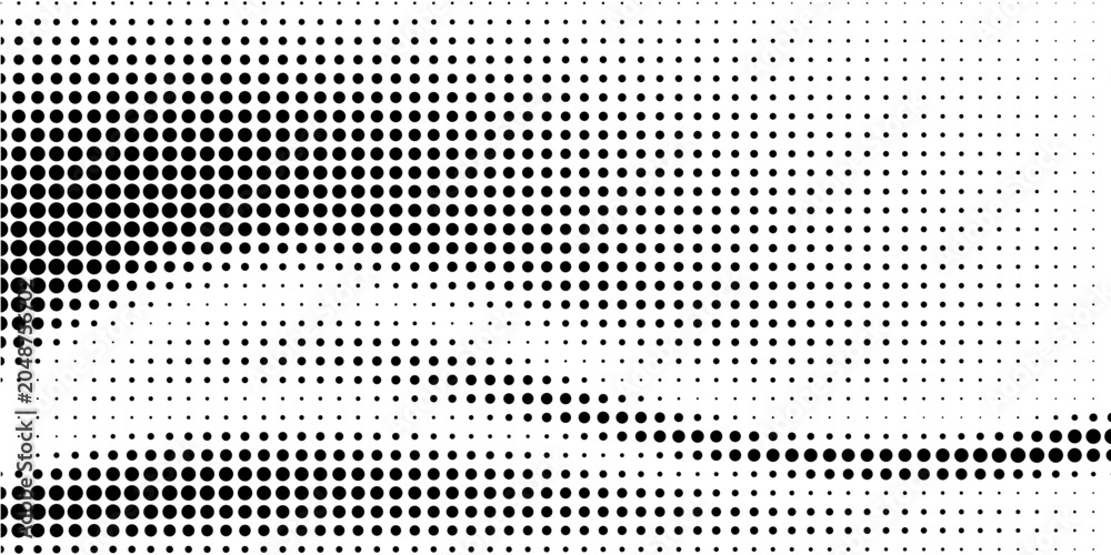 Fototapeta premium Black-white gradient halftone dots background. Pop art in vector illustration for your creative design modern.