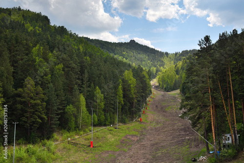 Bild auf Leinwand Bobrovy Log Fun Park in Krasnoyarsk, Russia
