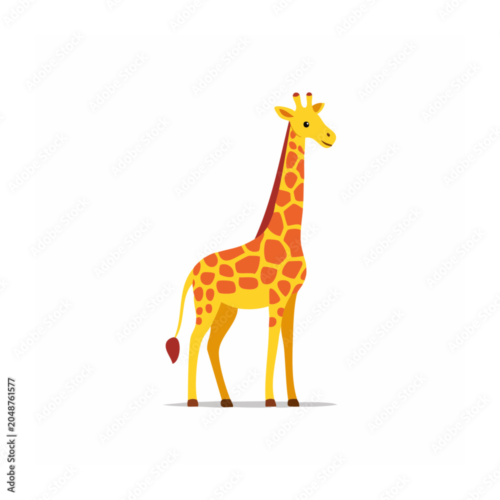 Obraz premium Flat design illustration of a giraffe