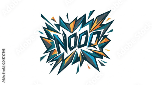 Obraz na plátně Comic book style explosion with the word NOOO.