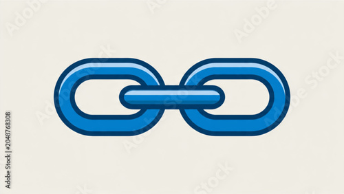 Stylized blue chain link illustration showcasing connection and unity in digital design