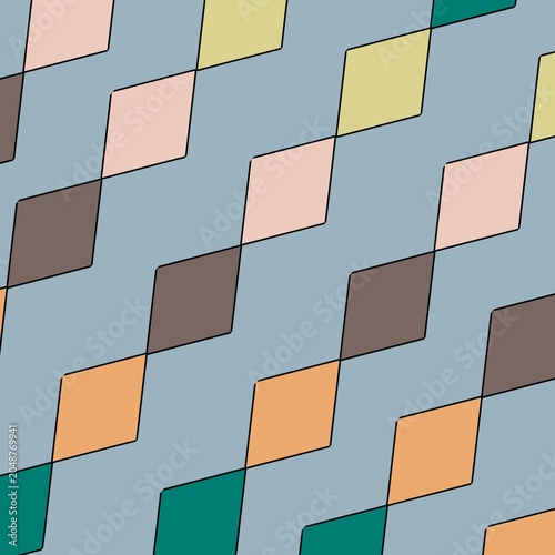 Pastel diamond pattern with blue background