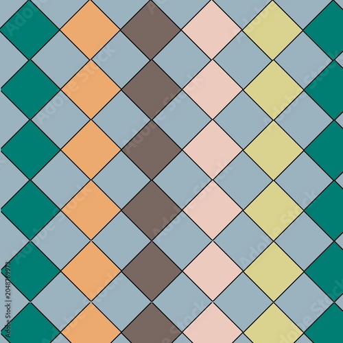 Pastel diamond pattern with blue background
