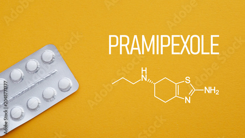 Obraz na plátne Pramipexole medication concept for neurological treatment, dopamine receptor the