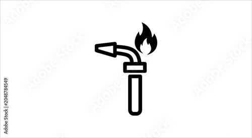 Bild auf Leinwand Simple Line Icon of a Blow Torch with Flame.