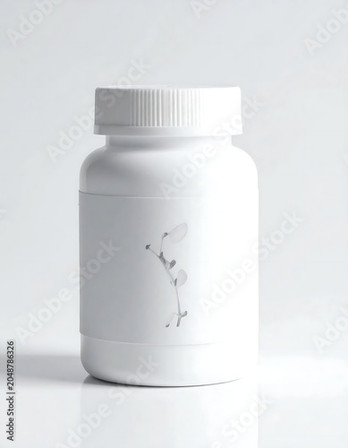 White plastic spray bottle on plain background.