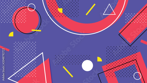 Obraz na płótnie Retro Geometric Pop Art Background