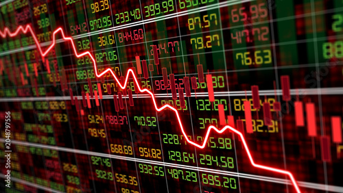 Fotografie Depressed stock market loss and bankruptcy financial crisis recession, economic