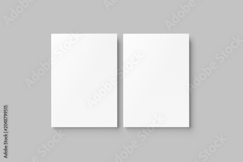 Photos Blank Hardcover Book Mockup Stack on Gray Background