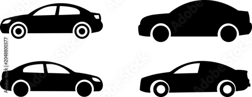Vector car silhouette Simple car icon Car icon for web and apps isolated on white background