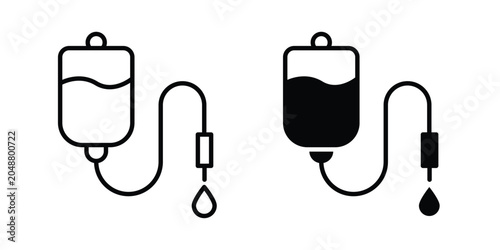 Cuadro en lienzo Blood transfusion icon. Editable line vector element set