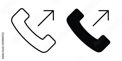 Obraz na płótnie Call outgoing icon. Editable line vector element set