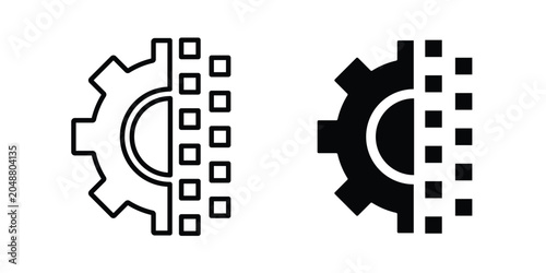 Obraz na płótnie Digital transformation icon. Editable line vector element set
