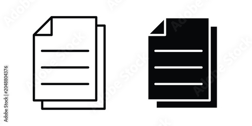 Quadro em tela Document file icon. Editable line vector element set