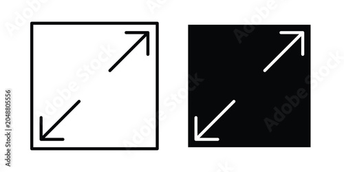 Tableau sur toile Expand icon. Editable line vector element set