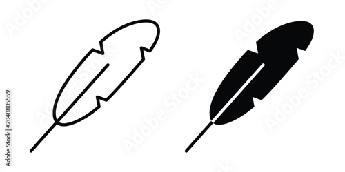 Bild auf Leinwand Feather icon. Editable line vector element set