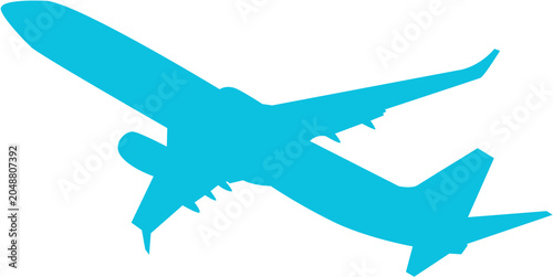 Tableau sur toile Minimalist Jet Plane Black Line Vector Icon on White Background