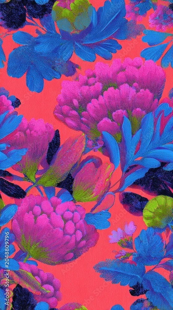Obraz premium Vibrant floral pattern illustration