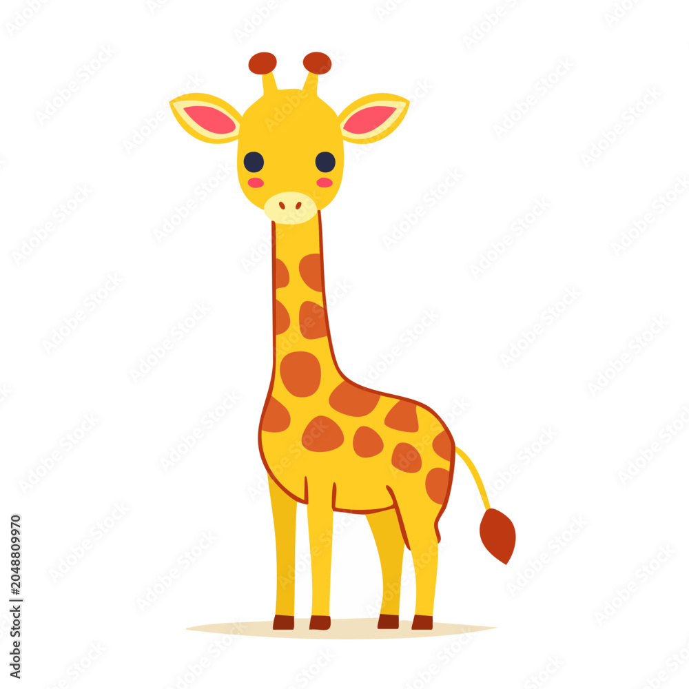 Fototapeta premium Cute cartoon giraffe illustration