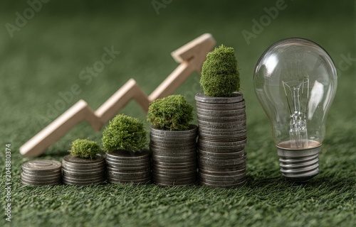 Sustainable Corporate Success Symbolized by Solar Energy and Economic Growth