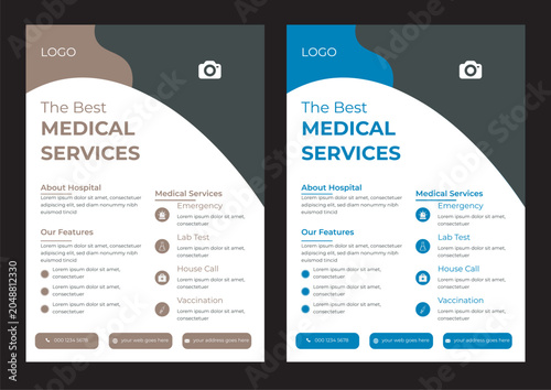 Tableau sur toile Modern Medical Healthcare Flyer Poster Layout Corporate healthcare and medical c
