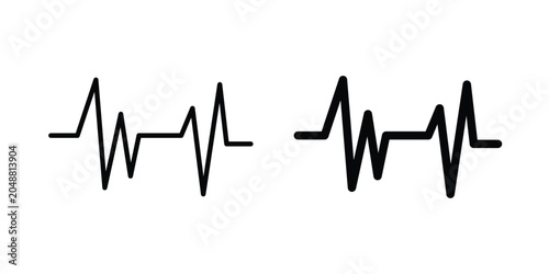 фотографія Pulse icon. Editable line vector element set
